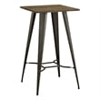Bowery Hill Contemporary Steel Metal Bar Table in Brown Finish