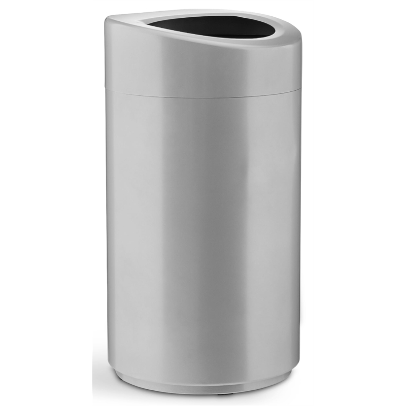 Bowery Hill Open Top Trash Receptacle with Liner 9921BL Black