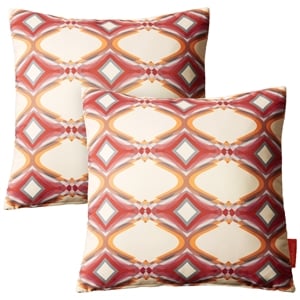 Bowery Hill 2-Piece Polyester Fabric Outdoor Patio Pillow Set in Repeat