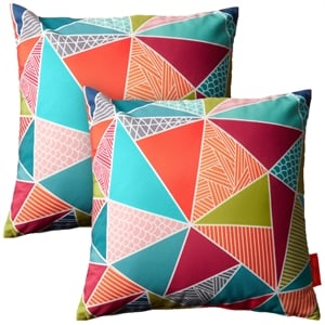 Bowery Hill 2-Piece Polyester Fabric Outdoor Patio Pillow Set in Mosaic