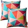 Bowery Hill 2-Piece Polyester Fabric Outdoor Patio Pillow Set in Mosaic