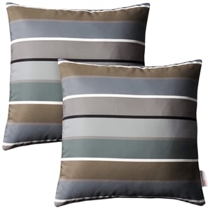 Bowery Hill 2-Piece Polyester Fabric Outdoor Patio Pillow Set in Stripe