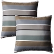 Bowery Hill 2-Piece Polyester Fabric Outdoor Patio Pillow Set in Stripe