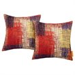 Bowery Hill Modern Polyester Fabric Outdoor Patio Single Pillow in Patch