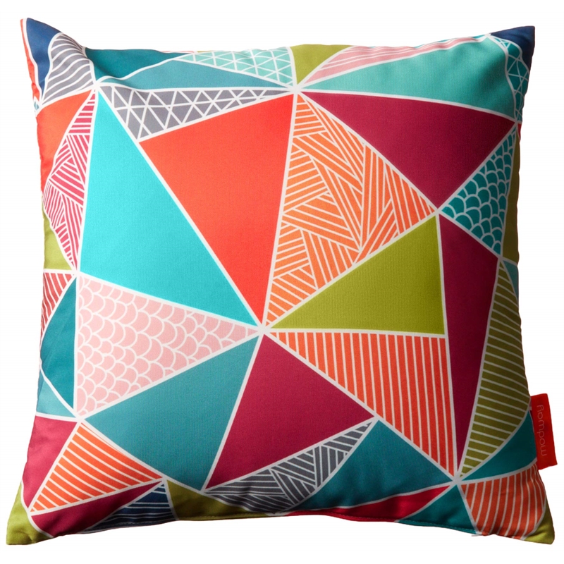 Bowery Hill Modern Polyester Fabric Outdoor Patio Single Pillow in Mosaic