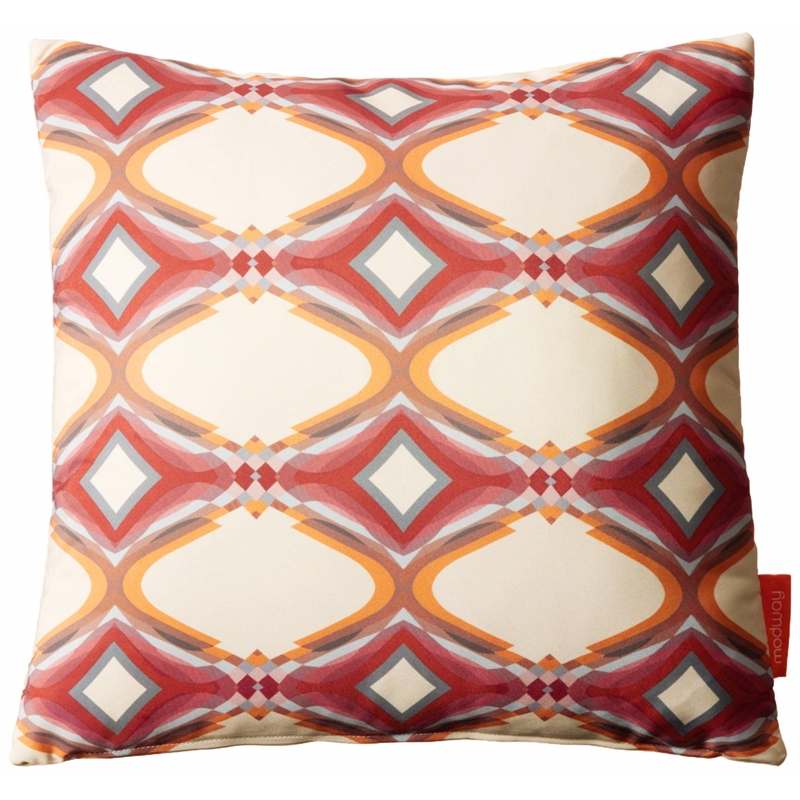 Bowery Hill Modern Polyester Fabric Outdoor Patio Single Pillow in Repeat