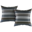 Bowery Hill Modern Polyester Fabric Outdoor Patio Single Pillow in Stripe