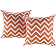 Bowery Hill Modern Polyester Fabric Outdoor Patio Single Pillow in Chevron
