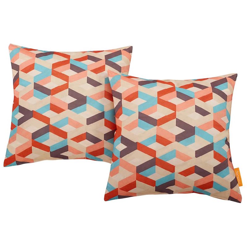 Bowery Hill Modern Polyester Fabric Outdoor Patio Single Pillow in Montage