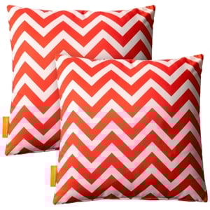 Bowery Hill 2-Piece Polyester Fabric Outdoor Patio Pillow Set in Chevron Orange