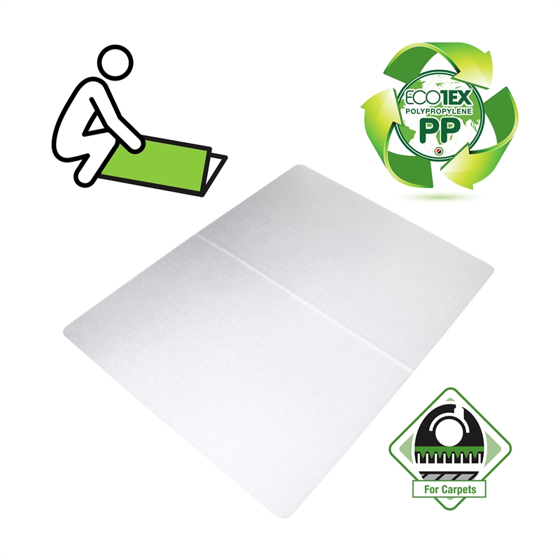 Bowery Hill Polypropylene Rectangular Foldable Chair Mat for Carpets - 35