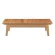 Bowery Hill Outdoor Patio Solid Teak Wood Coffee Table in Natural