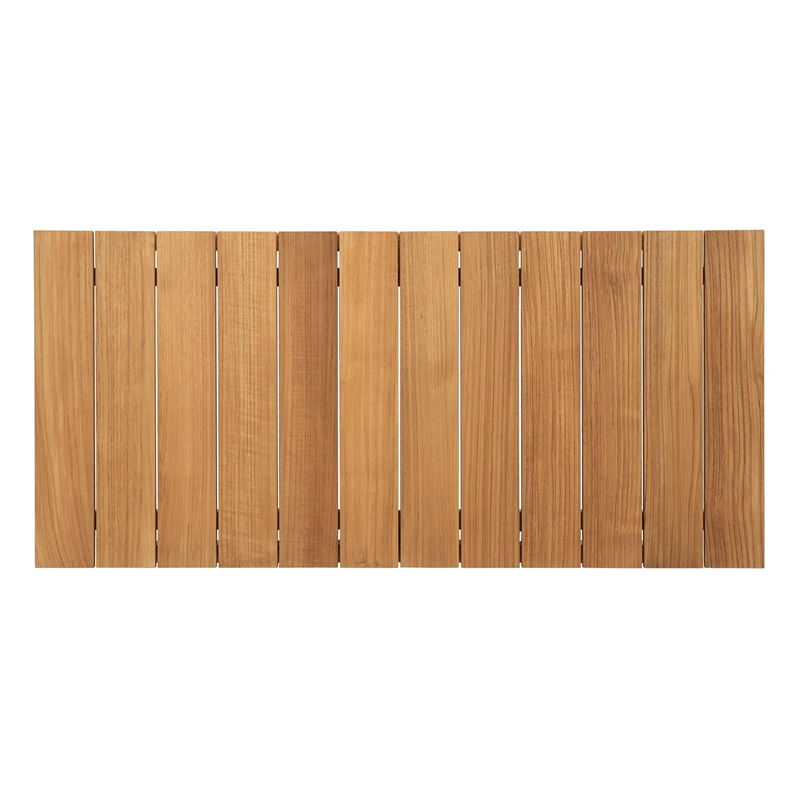 Bowery Hill Outdoor Patio Solid Teak Wood Coffee Table in Natural