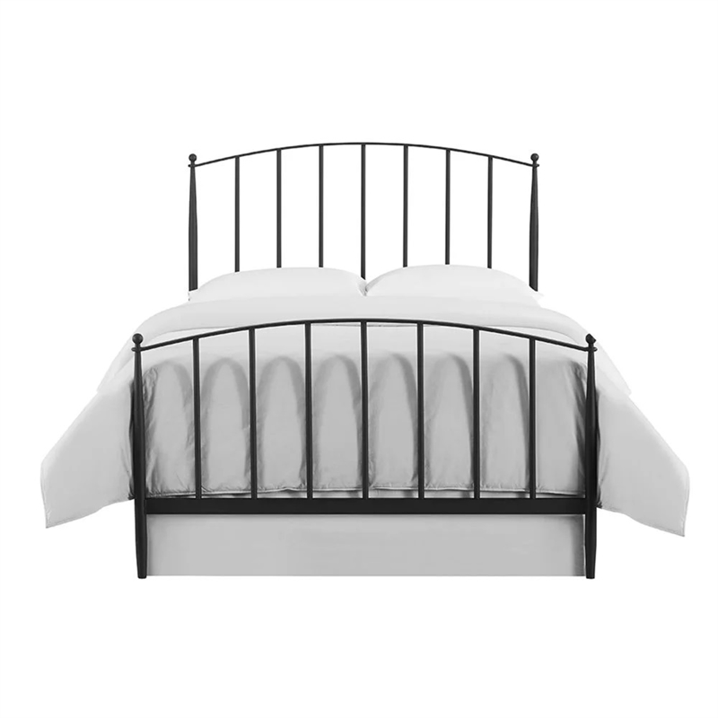 Bowery Hill Queen Metal Spindle Headboard/Footboard Set in Black