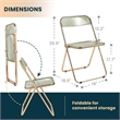 Bowery Hill Acrylic Folding Chair With Gold Metal Frame in Amber