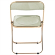 Bowery Hill Acrylic Folding Chair With Gold Metal Frame in Amber