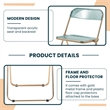 Bowery Hill Acrylic Folding Chair With Gold Metal Frame in Jade Green