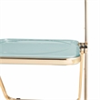 Bowery Hill Acrylic Folding Chair With Gold Metal Frame in Jade Green
