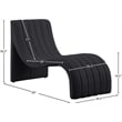 Bowery Hill Contemporary Soft Black Teddy Finish Fabric Chaise