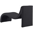 Bowery Hill Contemporary Soft Black Teddy Finish Fabric Chaise