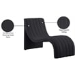 Bowery Hill Contemporary Soft Black Teddy Finish Fabric Chaise