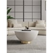 Bowery Hill Contemporary Coffee Table with Steel Frame in Cream