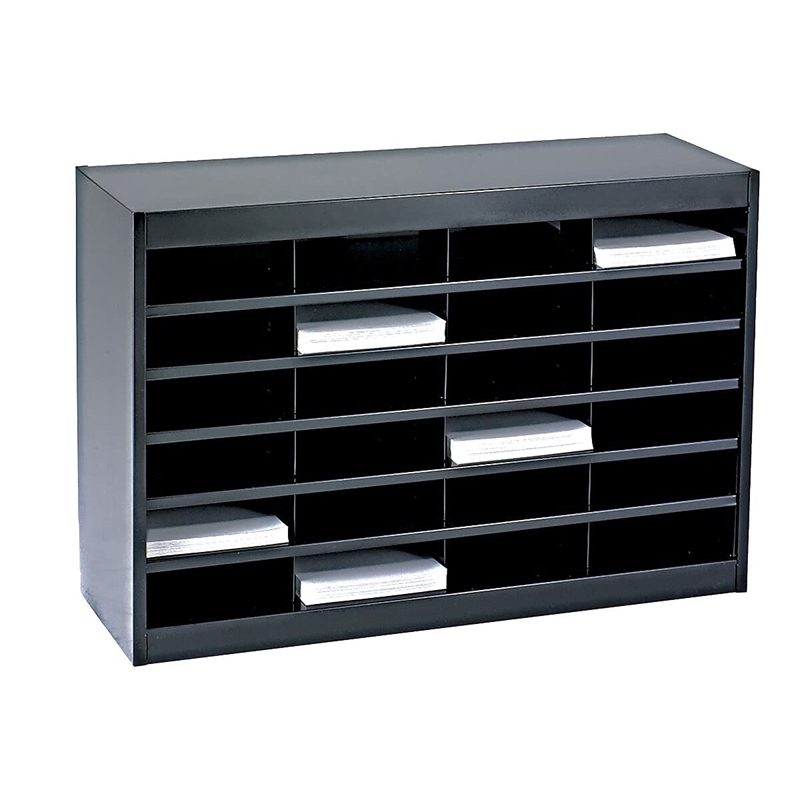 Bowery Hill Black Mail Organizer - 24 Letter Size Compartments