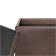 Bowery Hill Cube Storage Ottoman with Tray in Distressed Brown Faux Leather
