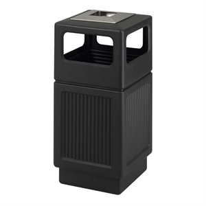 Bowery Hill Large Outdoor Recessed Panel Side Opening Receptacle with Urn