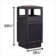 Bowery Hill Large Outdoor Recessed Panel Side Opening Receptacle with Urn