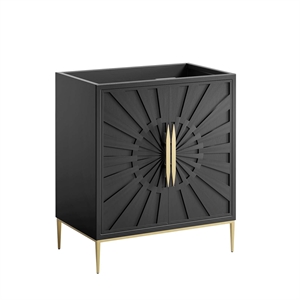 Bowery Hill 30&quot Solid Wood and MDF Bathroom Vanity Cabinet in Black