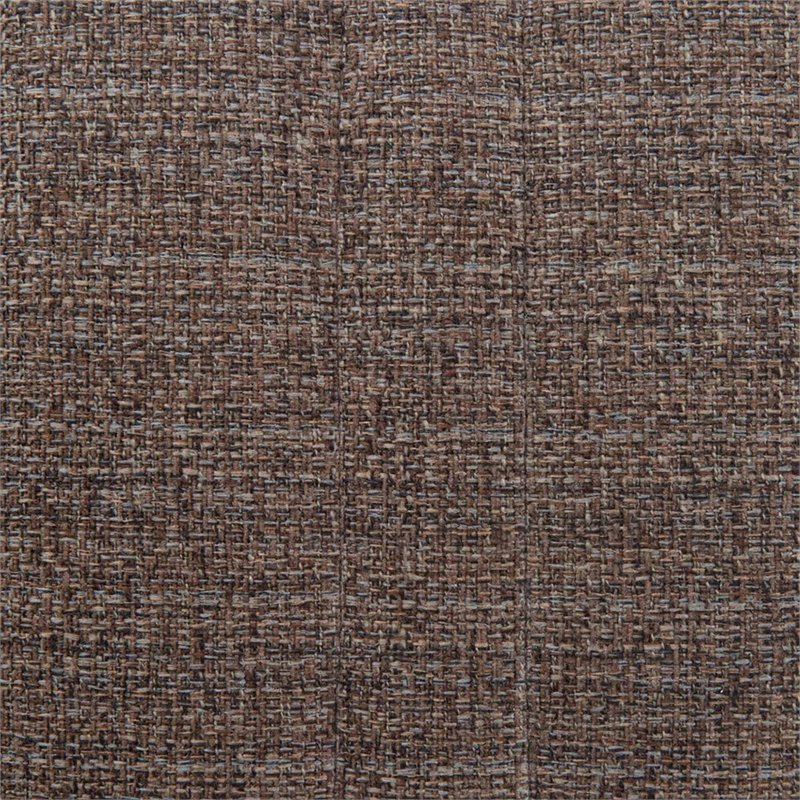 Bowery Hill Square Tweed Fabric Storage Ottoman With Tray in Mink Brown