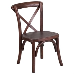 Bowery Hill Contemporary Kids Cross Back Chair In Mahogany Finish