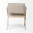 Bowery Hill Cream Fabric Wrap Brown Wooden Frame Dining Chair
