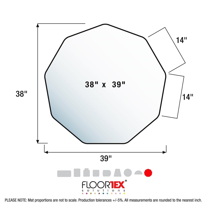 Bowery Hill Polycarbonate 9-Sided Gaming E-Sport Chair Mat for Hard Floors