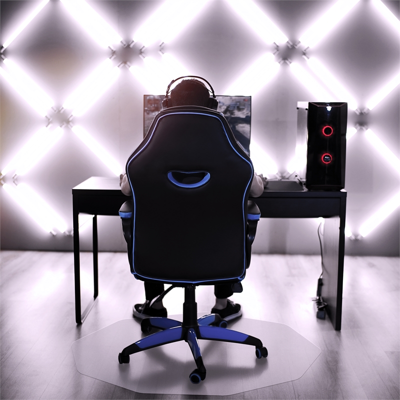 Bowery Hill Polycarbonate 9-Sided Gaming E-Sport Chair Mat for Hard Floors