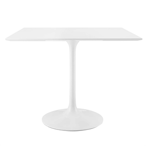 Bowery Hill 35. 5&quot Square Modern Wood Top Dining Table in White
