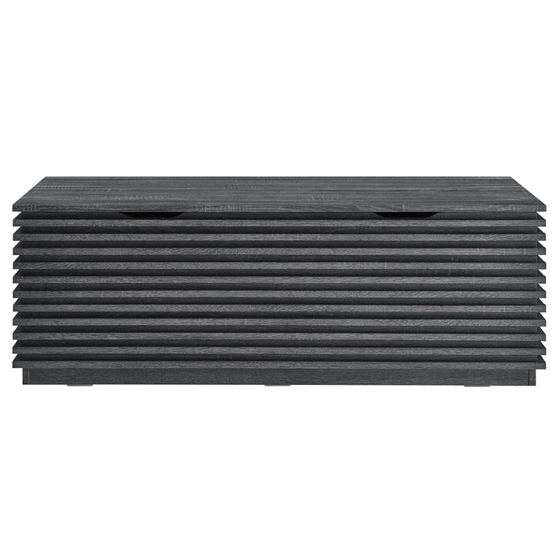 Bowery Hill Particleboard and Laminate Storage Bench in Charcoal