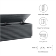 Bowery Hill Particleboard and Laminate Storage Bench in Charcoal