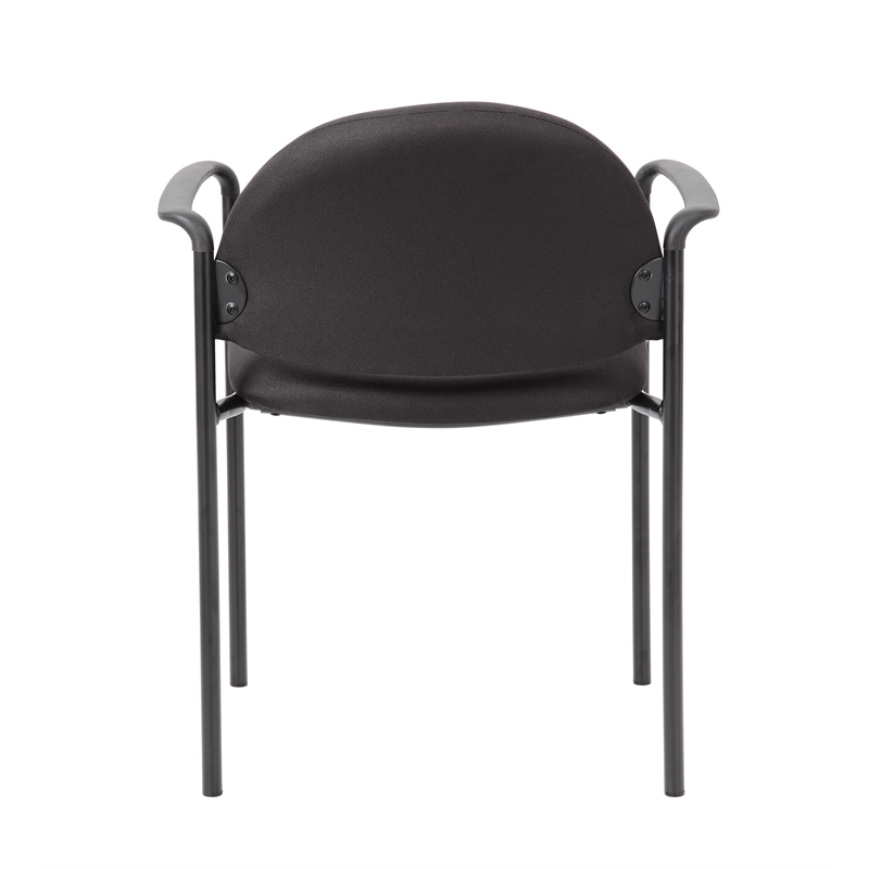 Bowery Hill Fabric Upholstered Stackable Guest Chair in Black