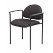 Bowery Hill Fabric Upholstered Stackable Guest Chair in Black