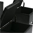 Bowery Hill Contemporary Faux Leather 3 Piece Storage Ottoman in Black