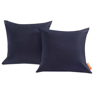 Bowery Hill 2-Piece Modern Fabric Outdoor Patio Pillow Set in Navy