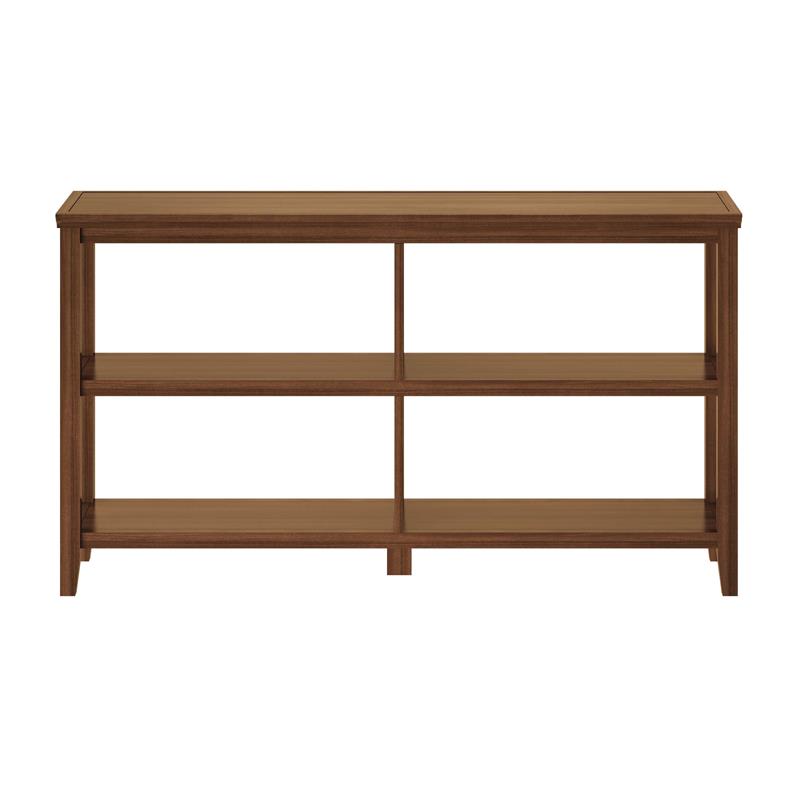 Bowery Hill 2-tier Low Traditional Wooden Bookcase in Walnut