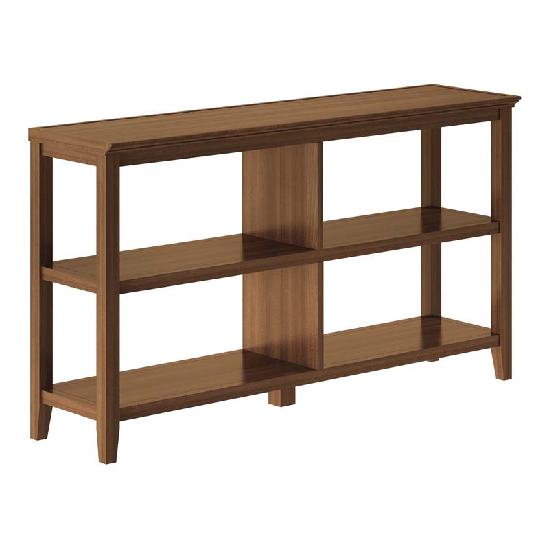 Bowery Hill 2-tier Low Traditional Wooden Bookcase in Walnut