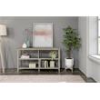 Bowery Hill 2-tier Low Traditional Wooden Bookcase in Washed Gray