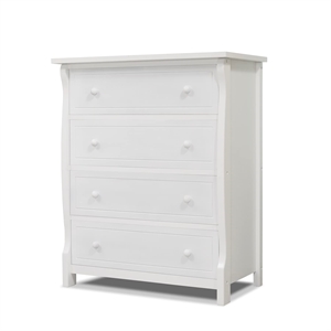 Bowery Hill Contemporary Wood 4 Drawer Dresser in White Finish