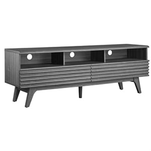 Bowery Hill Particleboard and Laminate TV Stand for TVs up to 66&quot in Charcoal
