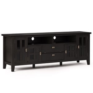 Bowery Hill Wood 72&quot TV Media Stand in Hickory Brown For TVs up to 80&quot