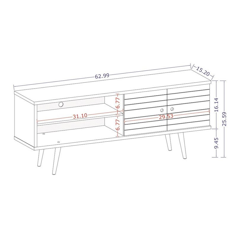 Bowery Hill Contemporary Wood TV Stand for TVs up to 60